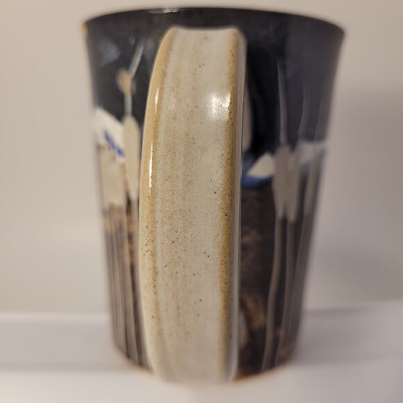 Krause Vintage Pottery 1990 Geometric Mug Clay Coffee Tea Blue/Brown - Picture 4 of 12